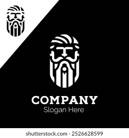 Silhouette von alten Mann Kapsel Form Logo-Illustration Vektor