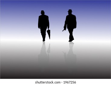 silhouette of a old man with reflex