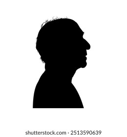 Silhouette des alten Mannes Seitenansicht - Vektorgrafik