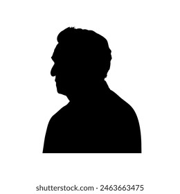 Silhouette of an old man, old man - vector illustration	