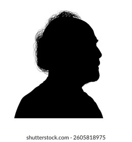 silhouette of an old man, old man - vector illustration