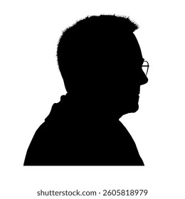 silhouette of an old man, old man - vector illustration