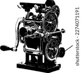 
Silhouette of old retro film projector, Sketch drawing illustration of old vintage movie projector, Old Movie Projector Vector Art