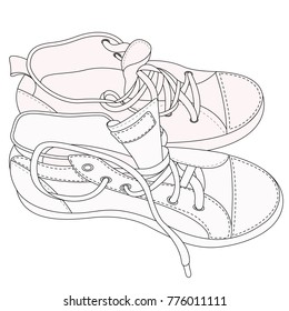 silhouette of old sneakers