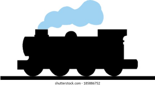 Silhouette of an old train