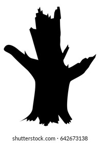 silhouette of old tree