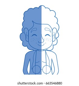 silhouette of an old woman with hairstyle and casual clothes