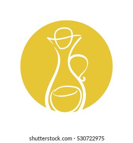 silhouette olive bottle glass with cork vector illustration eps 10