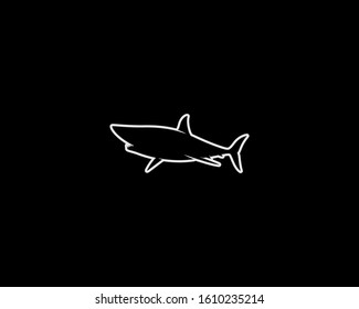 Silhouette on Black Background. Isolated Vector Animal Template for Logo Company, Icon, Symbol etc