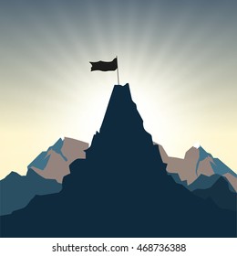 Silhouette on mountain top