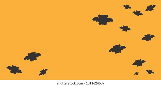 ฺBats silhouette on a orange background, Background image.	