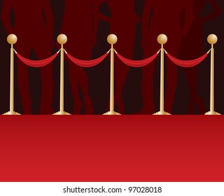 silhouette on a red carpet.  vector illustration
