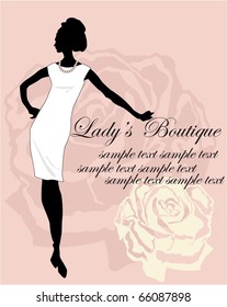silhouette on a rose background