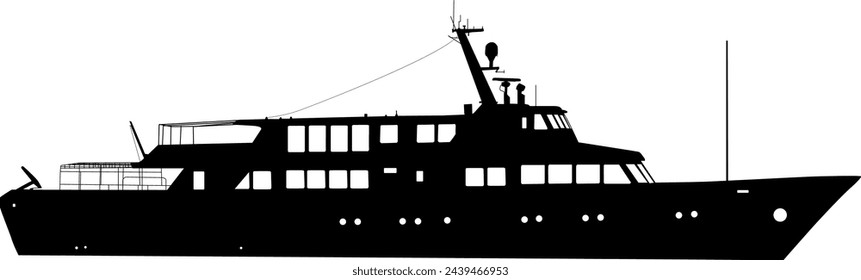 Silhouette on a white background of a transport ship.