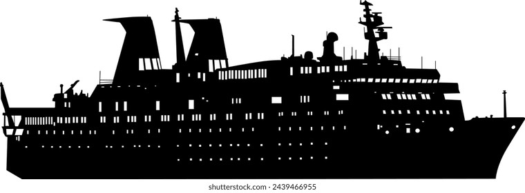 Silhouette on a white background of a transport ship.