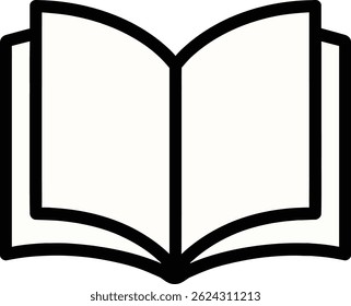 A Silhouette Open Book vector Icon Design