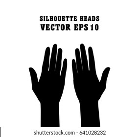 silhouette open hands vector on white background /take it out