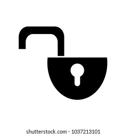 silhouette open padlock object to protection privacy