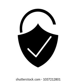silhouette open padlock shield with good protection