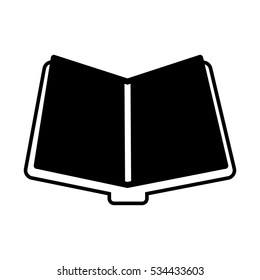 silhouette of opened book icon over white background. vector illustration