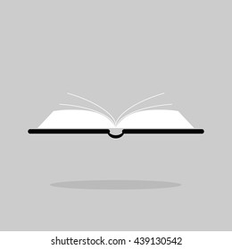 silhouette of the opened book on a gray background