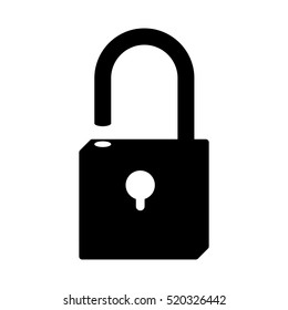 silhouette with opened padlock monochrome
