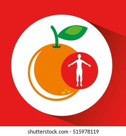 silhouette orange fruit design vector illustration eps 10