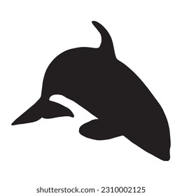 silhouette orca killer whales vector illustration