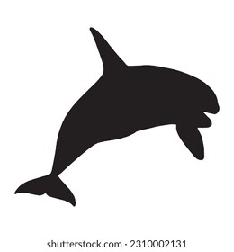 silhouette orca killer whales vector illustration