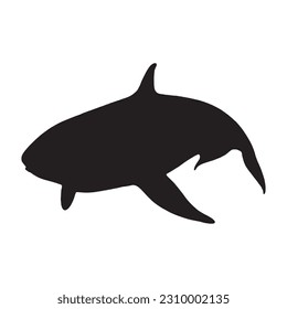 silhouette orca killer whales vector illustration