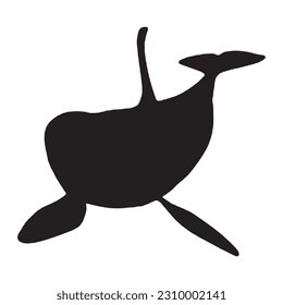 silhouette orca killer whales vector illustration