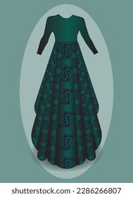 Silhouette ornament Woman in dress for wedding decoration, prom wedding dress maxi, indian style frock dress