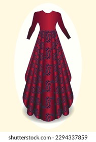 Silhouette ornament Woman in dress for wedding decoration, prom wedding dress maxi, indian style frock dress	