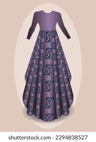 Silhouette ornament Woman in dress for wedding decoration, prom wedding dress maxi, indian style frock dress	