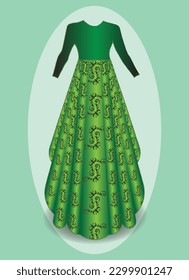 Silhouette ornament Woman in dress for wedding decoration, prom wedding dress maxi, indian style frock dress