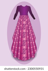 Silhouette ornament Woman in dress for wedding decoration, prom wedding dress maxi, indian style frock dress