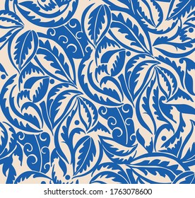 Silhouette Ornamental Foliage pattern for fashion fabric and all prints.