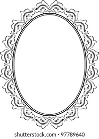 silhouette ornamental frame oval