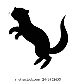 silhouette of a otter on white