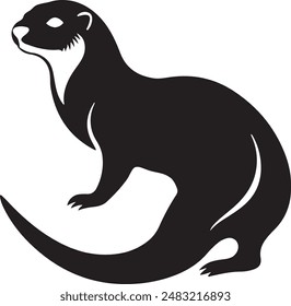  silhouette otter vector,otter icon otter logo otter isolated pattern art otter symbol illustration separated background for texture watercolor.with white background.