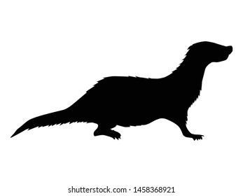 silhouette of otter, water animal 