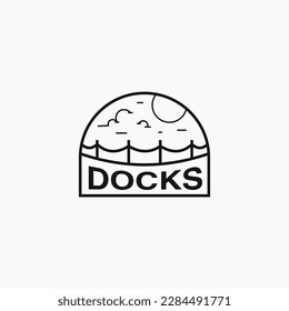 silhouette outline docks sign mark logo business vector design concept. modern dock iconic logo design vector illustration with elegant, simple and unique styles isolated on white background.