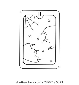  Silhouette, outline, Tarot cards, magic, cute cartoon style with cats