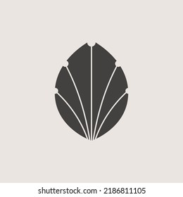 Silhouette of oval leaf vector logo. Logo for garden, business, company, brand, and organization.