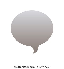 silhouette of oval speech in grayscale color vector illustration