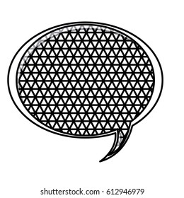 silhouette oval speech with metal grid of background vector illustration
