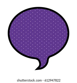 silhouette of oval speech in purple background and dotted vector illustration