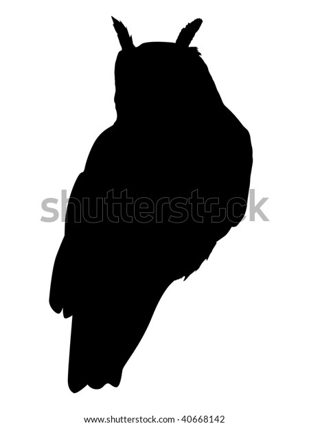 Silhouette Owl Stock Vector (Royalty Free) 40668142