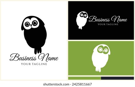 silhouette owl bird logo template