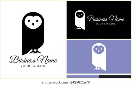 silhouette owl bird logo template